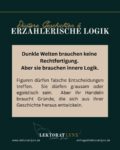 Düstere Geschichten leben von Intensität, moralischen Grauzonen und Figuren, die nicht immer „richtig“ handeln. Genau das macht sie so spannend.
Aber: Nicht alles, was dunkel ist, wirkt automatisch glaubwürdig.
Erzählerische Logik bedeutet nicht, dass Figuren gute Entscheidungen treffen müssen. Sie dürfen grausam, egoistisch oder verzweifelt handeln. Wichtig ist nur, dass man versteht, warum sie es tun.
Problematisch wird es, wenn Dinge einfach passieren, ohne aus der Geschichte heraus zu entstehen. Wenn eine Szene nur schockieren soll, aber nicht zu Figur, Welt oder Entwicklung passt. Dann wirkt sie schnell beliebig.
Gerade in düsteren Geschichten ist es wichtig, dass das Dunkle plausibel getragen wird. Durch die Vergangenheit der Figuren, durch ihre Motive und durch Konsequenzen. Entscheidungen sollten etwas auslösen und Spuren hinterlassen.
Eine Szene wirkt besonders stark, wenn sie sich logisch aus dem ergibt, was vorher passiert ist. Nicht, weil sie „krass“ ist, sondern weil sie sich richtig anfühlt.

Wenn du dir unsicher bist, ob deine Geschichte wirklich stimmig ist oder nur auf Wirkung setzt, melde dich gerne und wir sehen sie uns gemeinsam an. ✨

#lektorat #fantasy #darkfantasy #krimi #thriller #horror #darromance